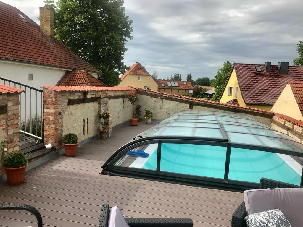 Pool Dachterrasse Ferienwohnung Dippmannsdorf Bad Belzig